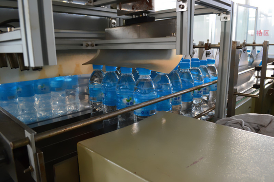 Water Production Line Automated Packaging Machines Bottle PE Film Shrink Wrapped