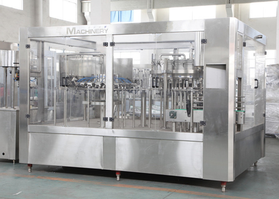 Three in One Liquid Filling Machine , Carbonated Drink Filling Machine Plant for Gas beverage 110V